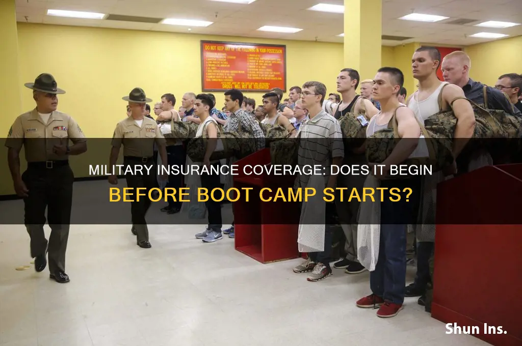 does military insurance start before boot camp