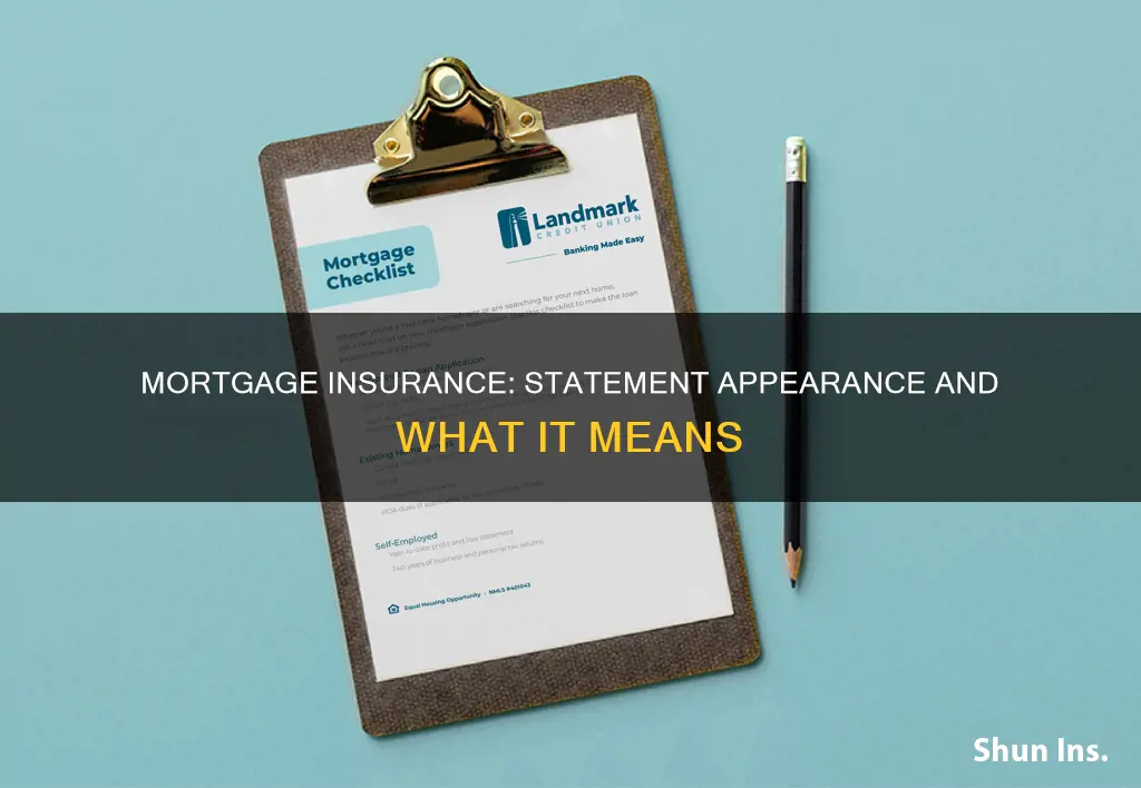 does mortgage insurance appear on statement