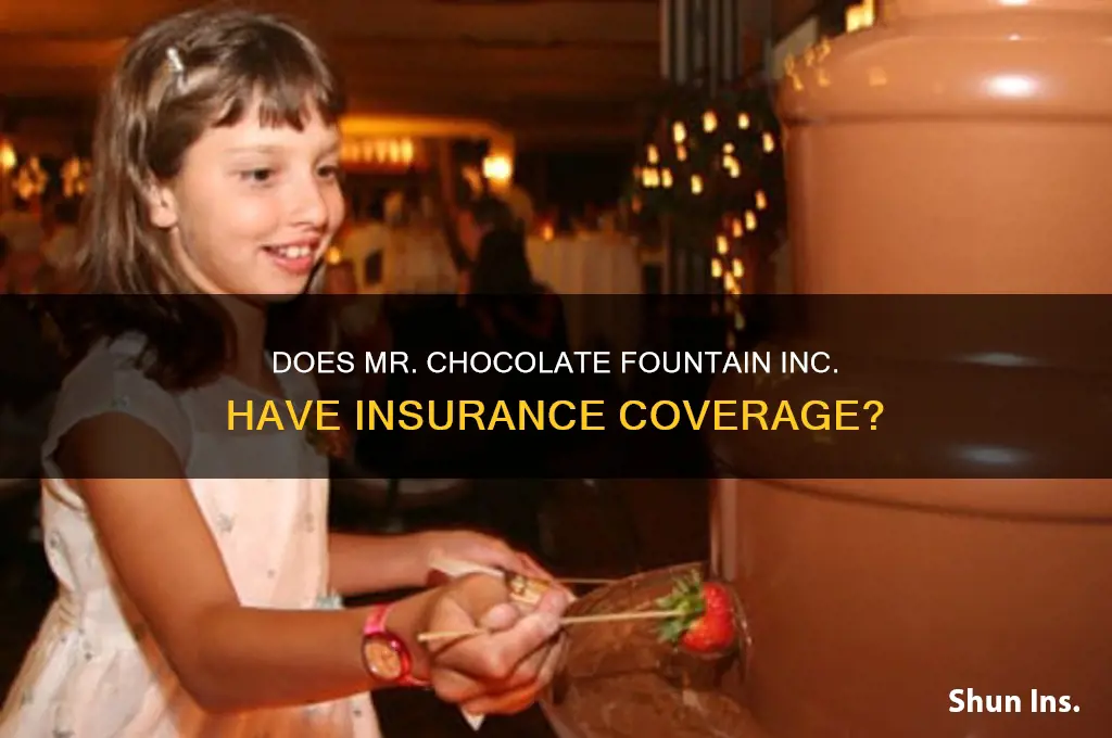 does mr chocklete fountain inc has insurance