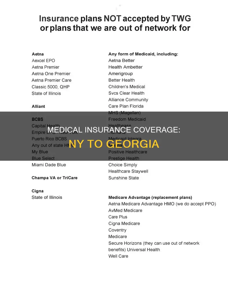 does my ny medical insurance work in Georgia