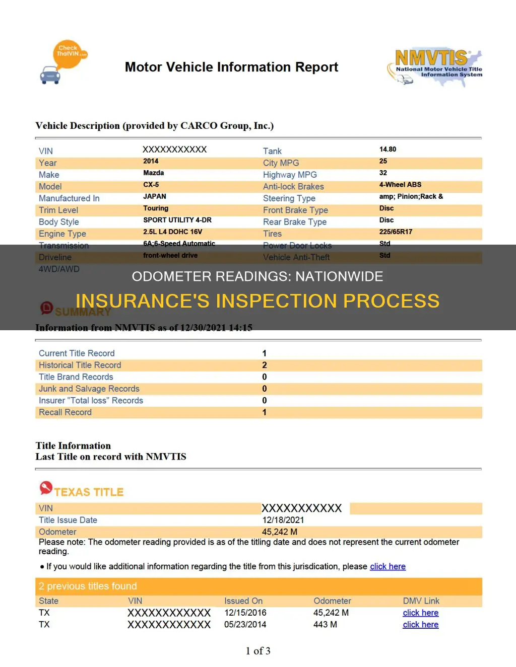 does nationwide insurance check the odometer