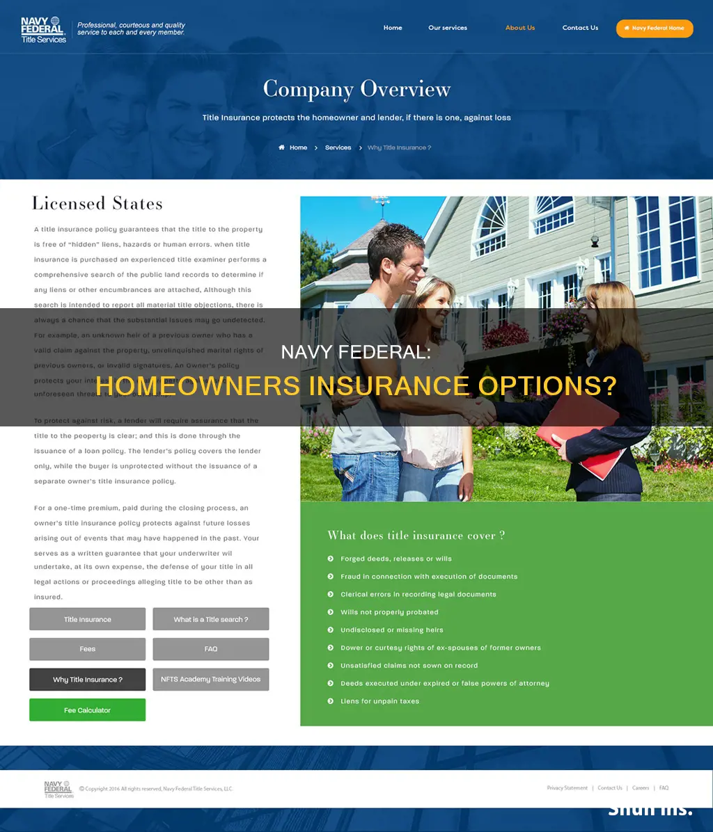 does navy federal offer homeowners insurance