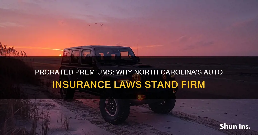 does nc auto insurance laws not allow prorated refunds