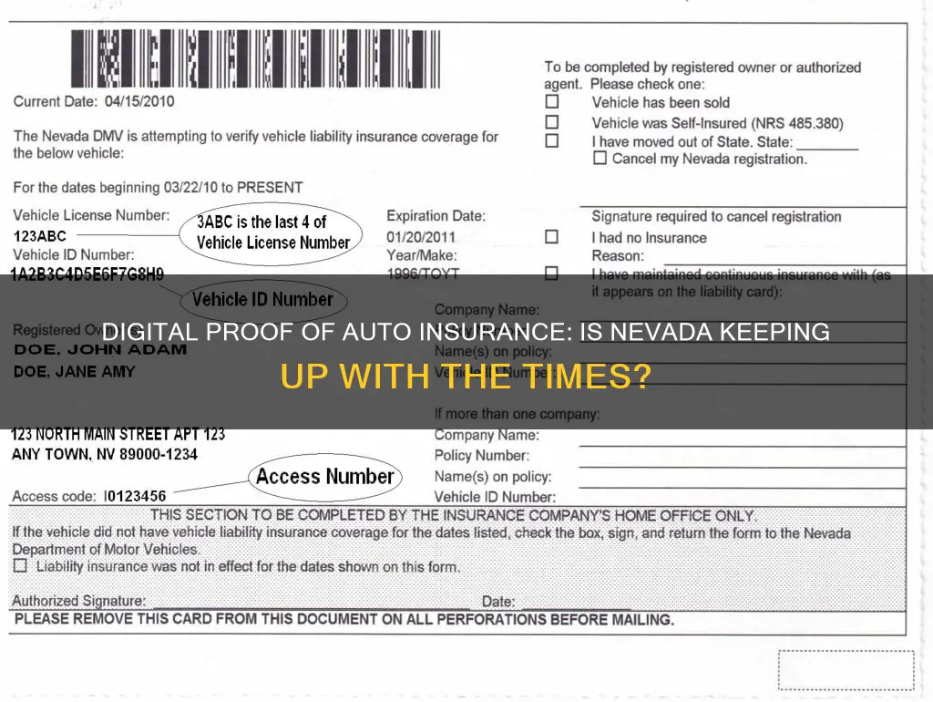 does nevada accept digital proof of insurance auto