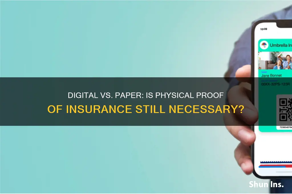 does proof of insurance have to be on paper