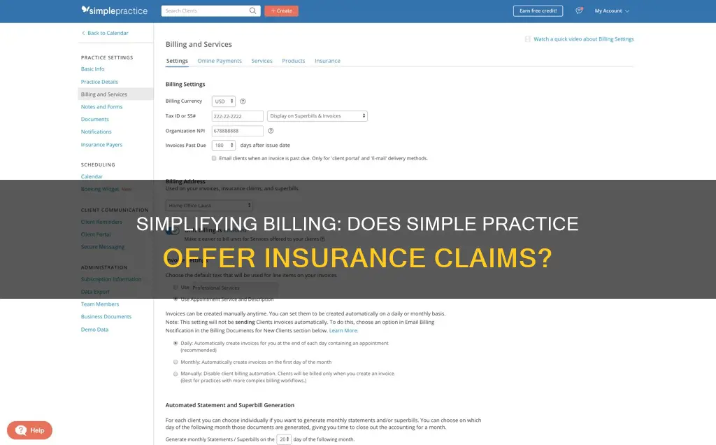 does simple practice bill insurance