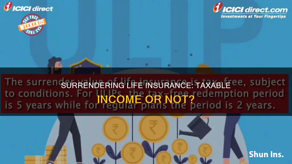 does surrendering a life insurance count as income