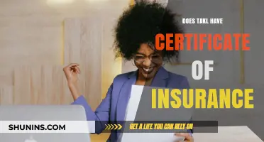 Does Takl Provide a Certificate of Insurance for Its Services?