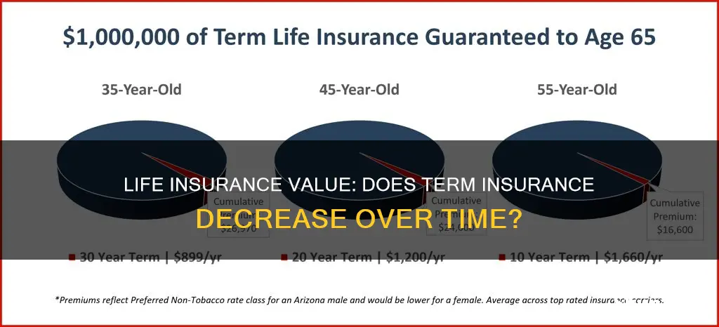 does term life insurance decrease in value