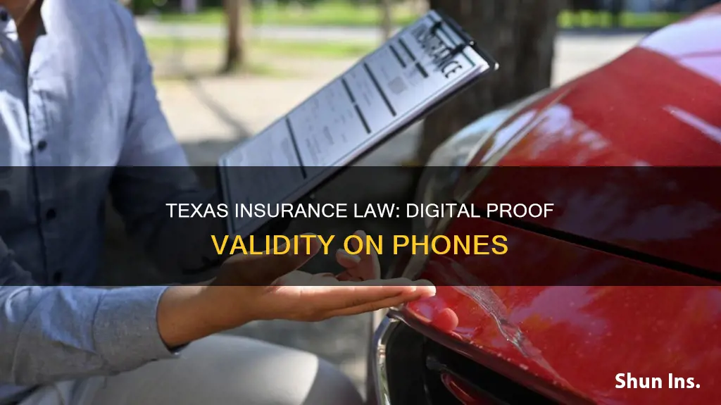 does texas recognize proof of insurance on phones
