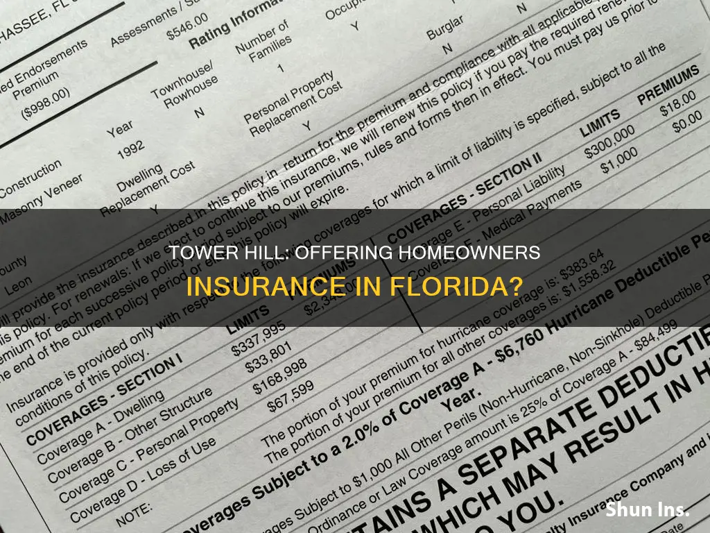 does tower hill offer homeowners insurance in Florida