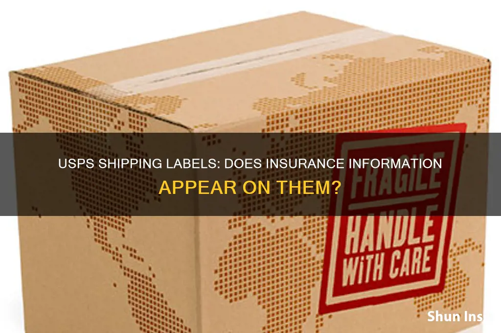 does usps shipping labels show insurance information