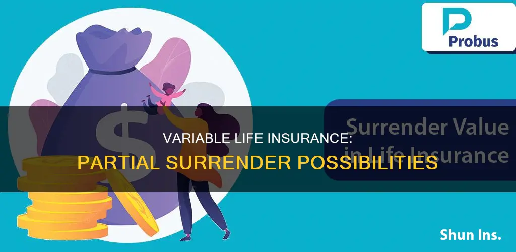 does variable life insurance allow partial surrenders