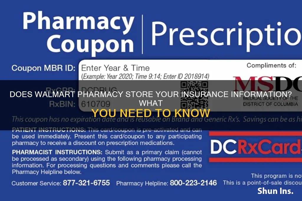 does walmar pharmacy save insurance info