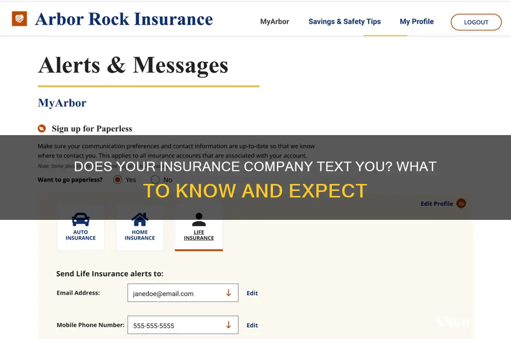 does your insurance copnay text you