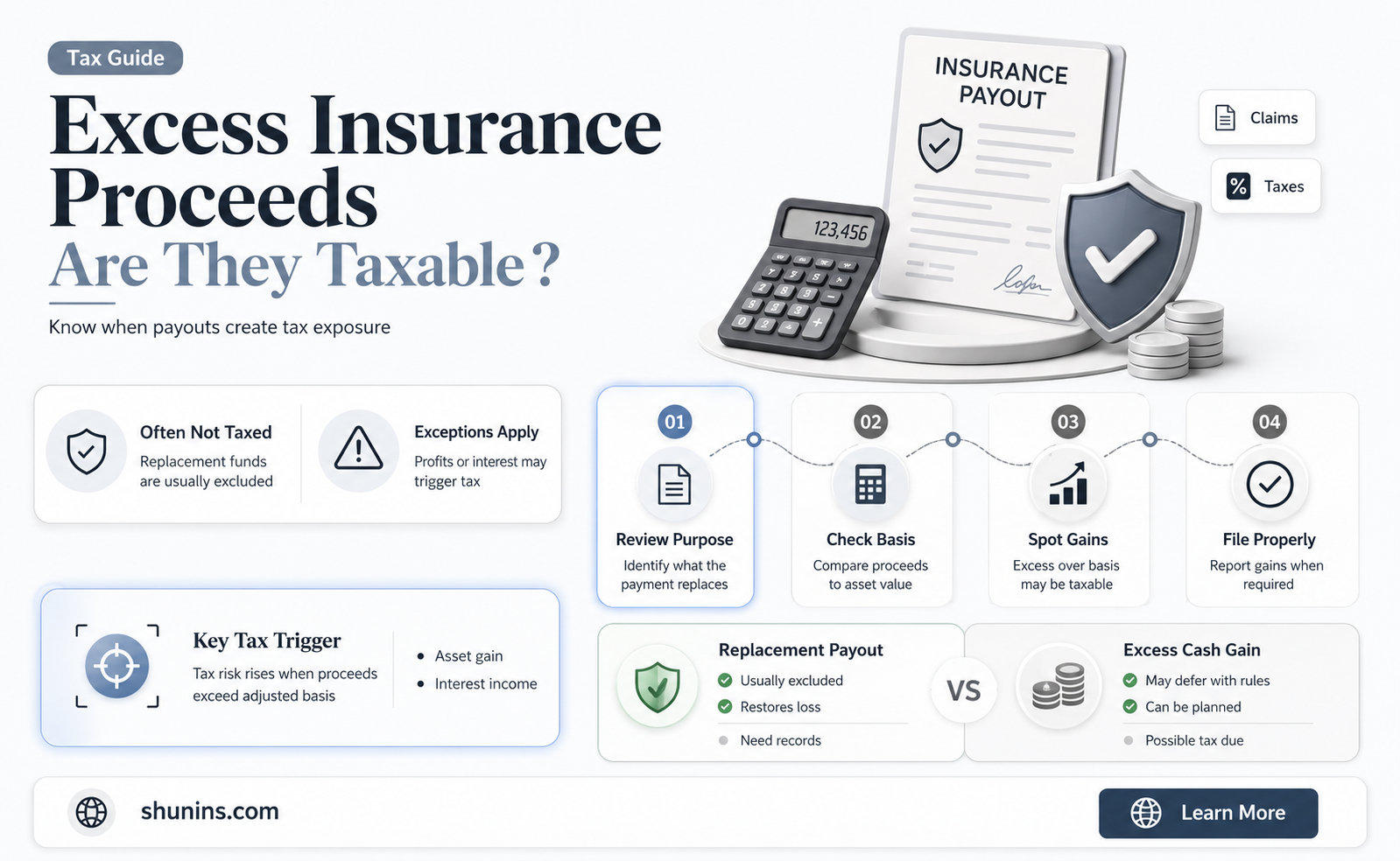 are excess insurance proceeeds taxable
