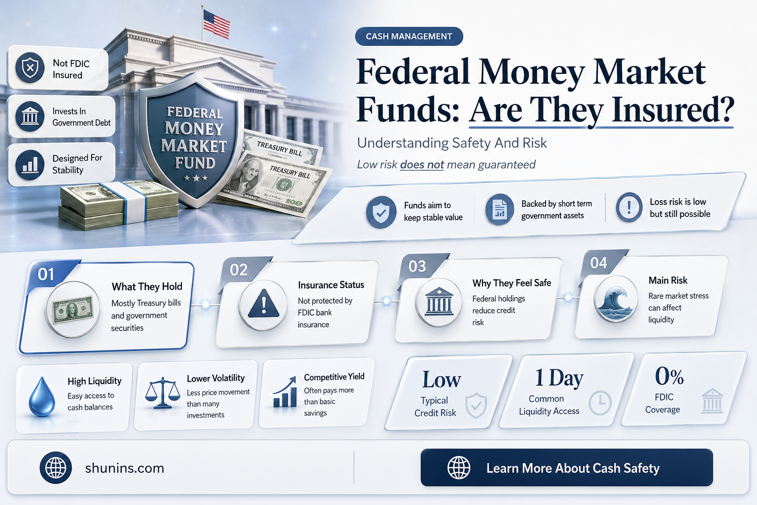 are federal money market funds insured