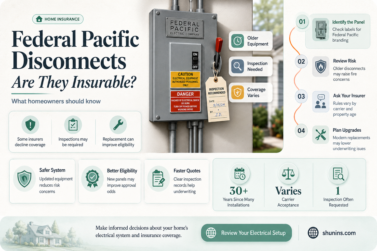 are federal pacific disconnects insurable