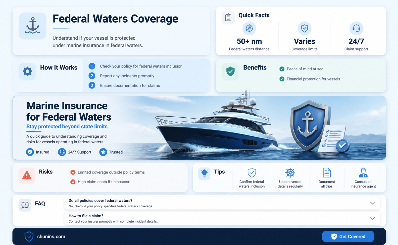 am I insured in federal waters marine insurance