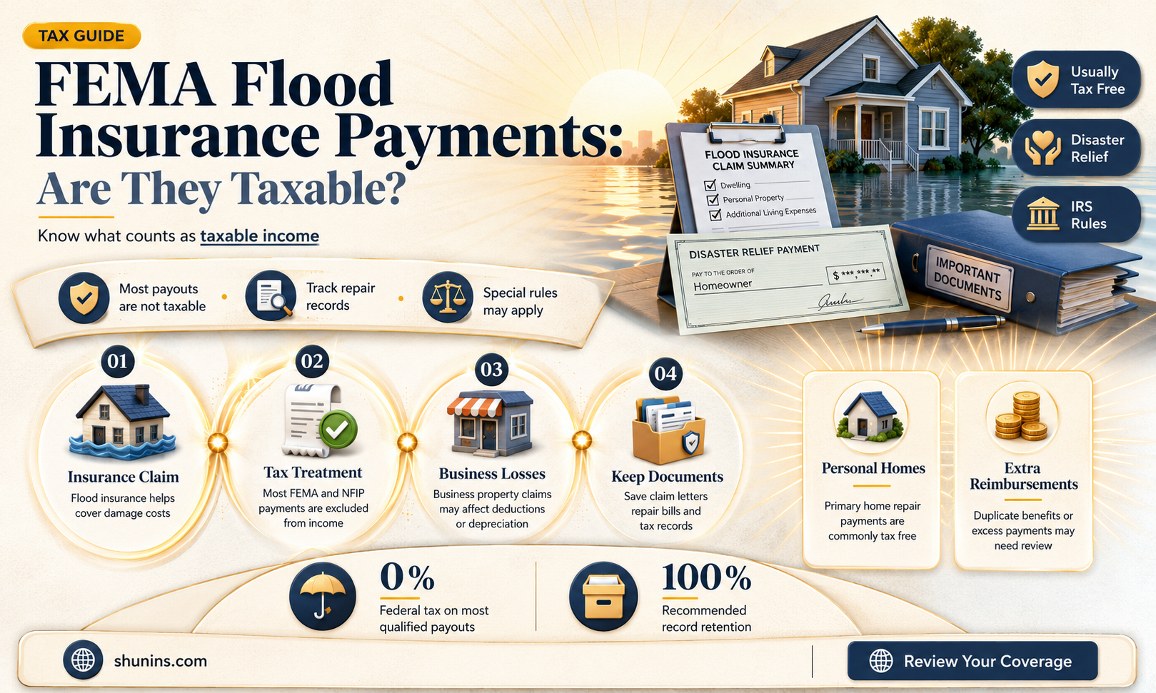 are fema fllod insurance payments taxable