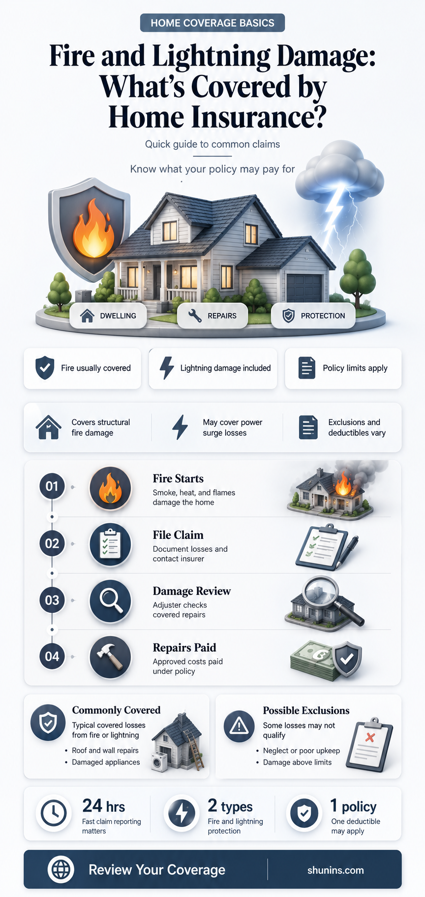 are fire and lightning includign in homeowners insurance
