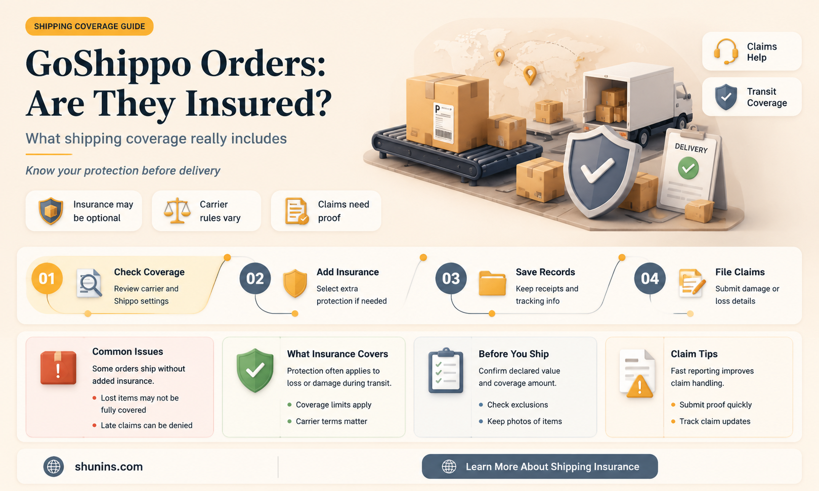 are go shippo orders insured