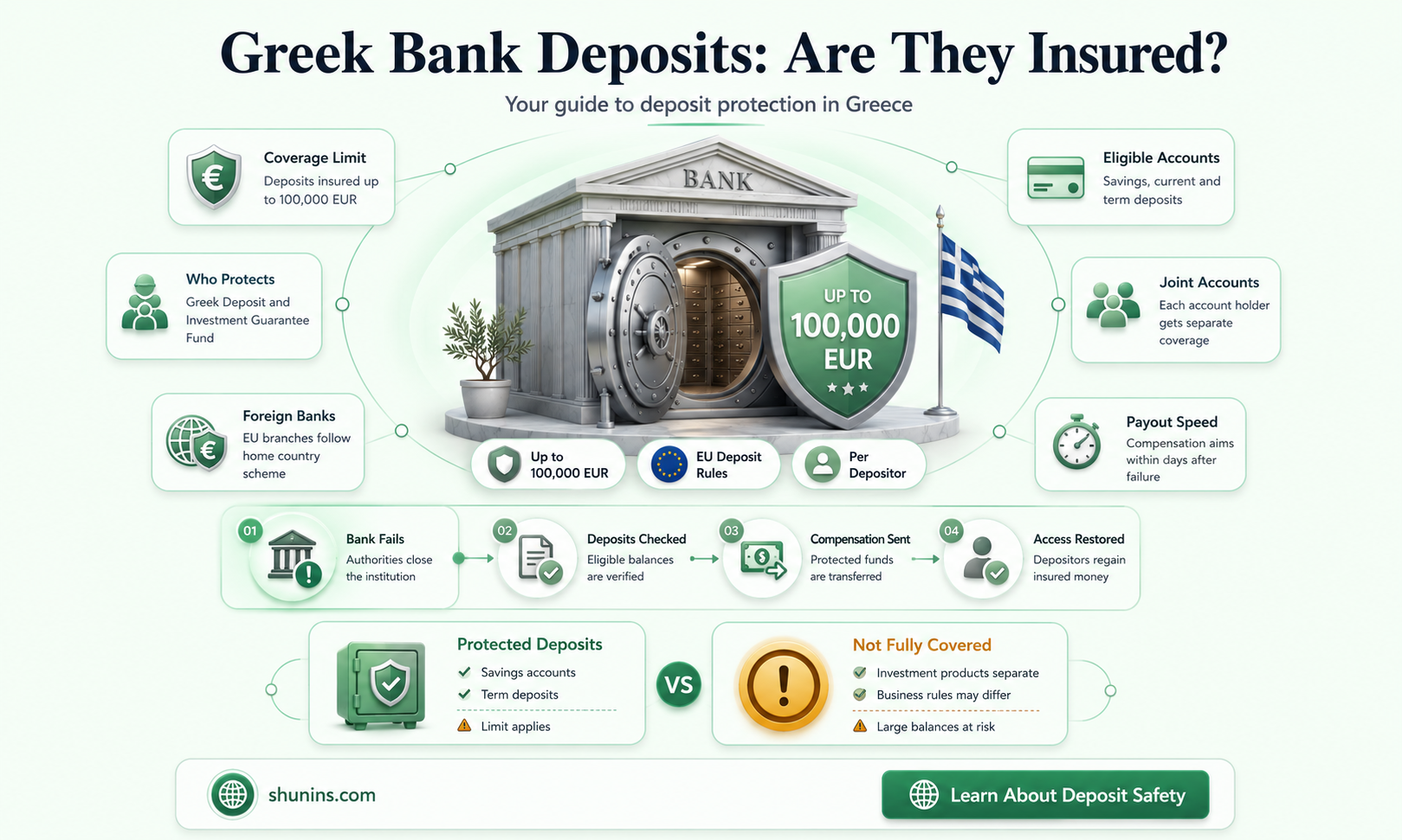 are grrek bank deposits insured
