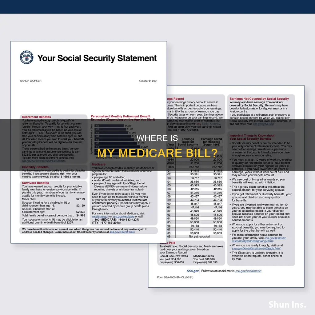 have not received bill for medicare insurance