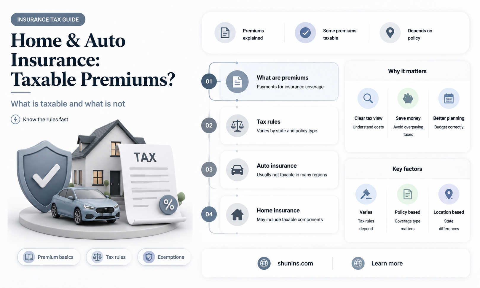 are home and auto insurance policy premiums taxable