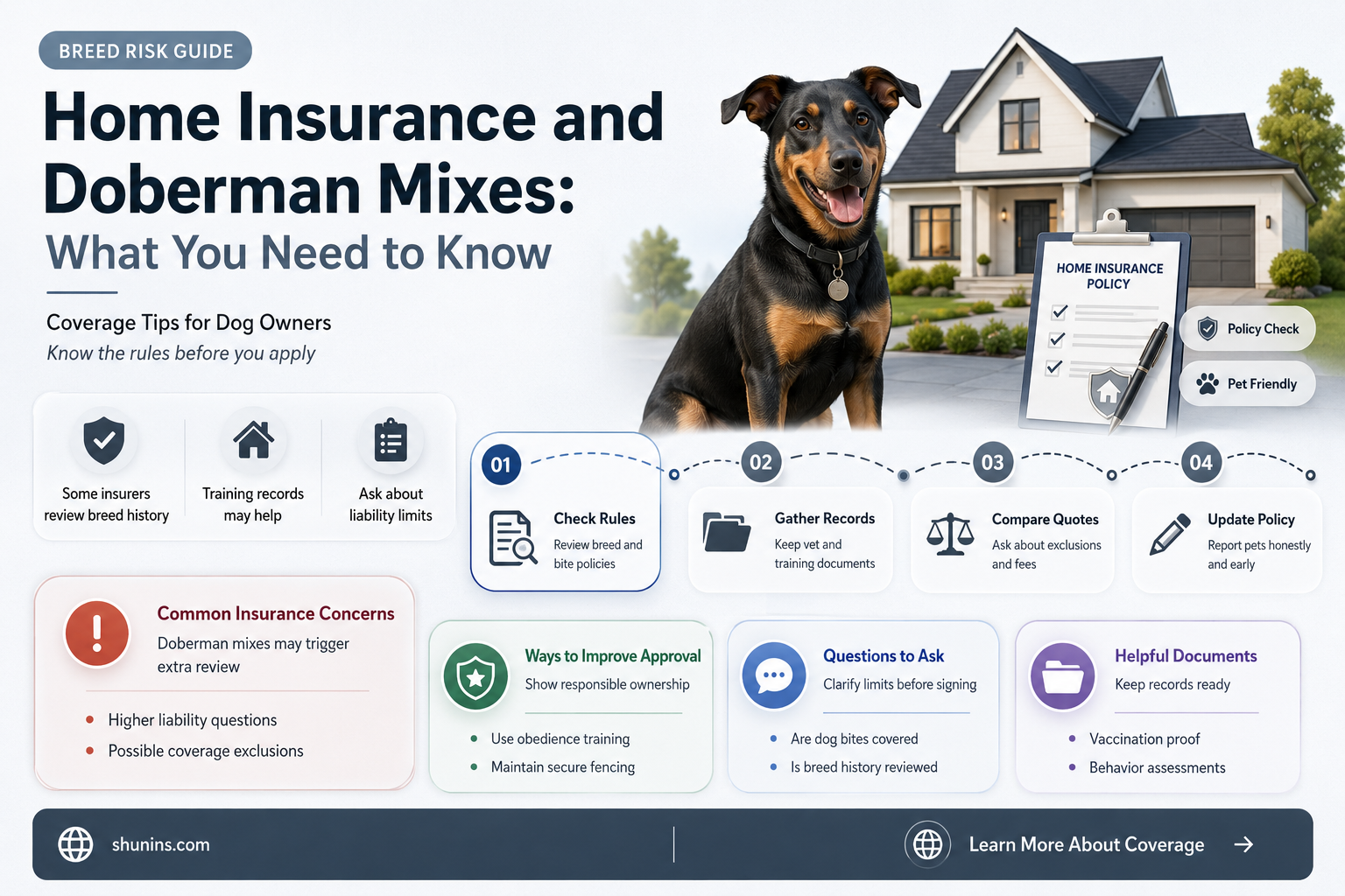 are doberman mix ok with homeowners insurance