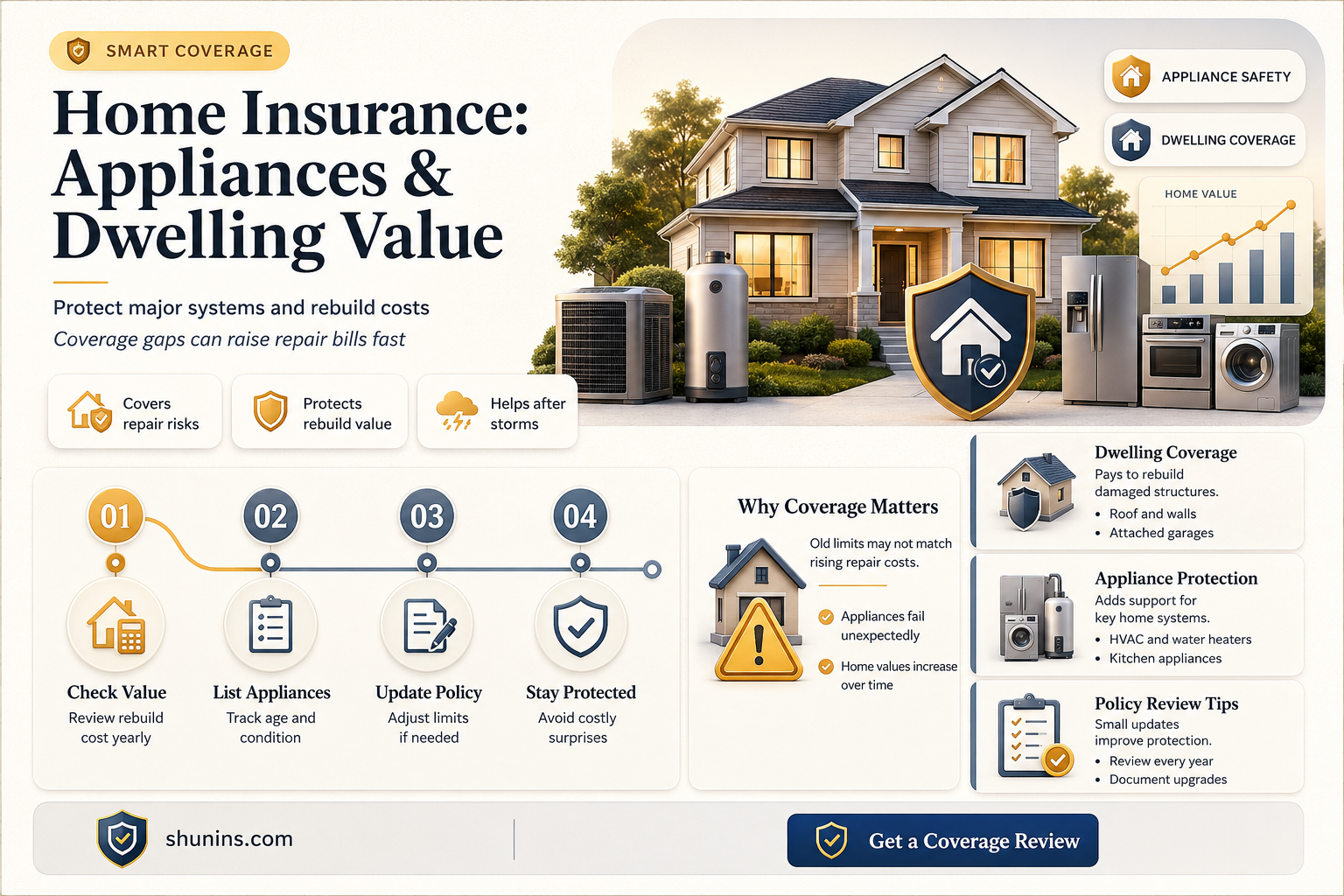 are appliances included in dwelling value for homeowners insurance