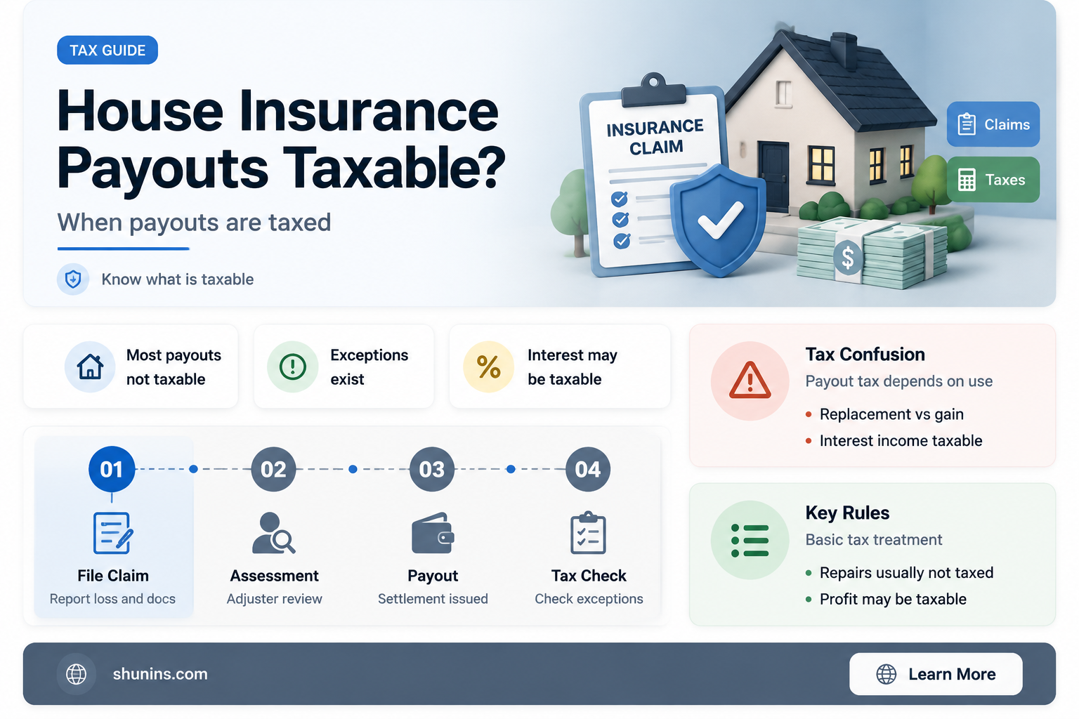 are house insurance payouts taxable