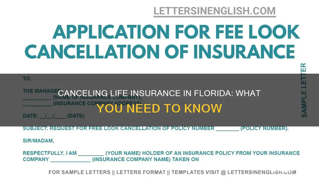 how can a life insurance be canceled in Florida