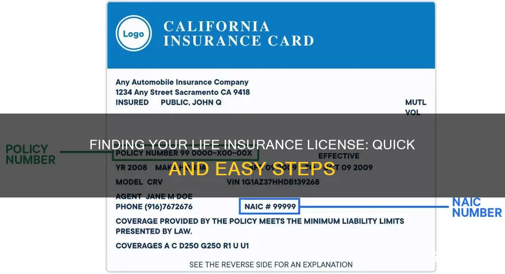 how can I find my life insurance license number