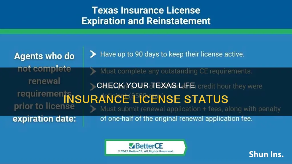 how do check life insurance license in Texas