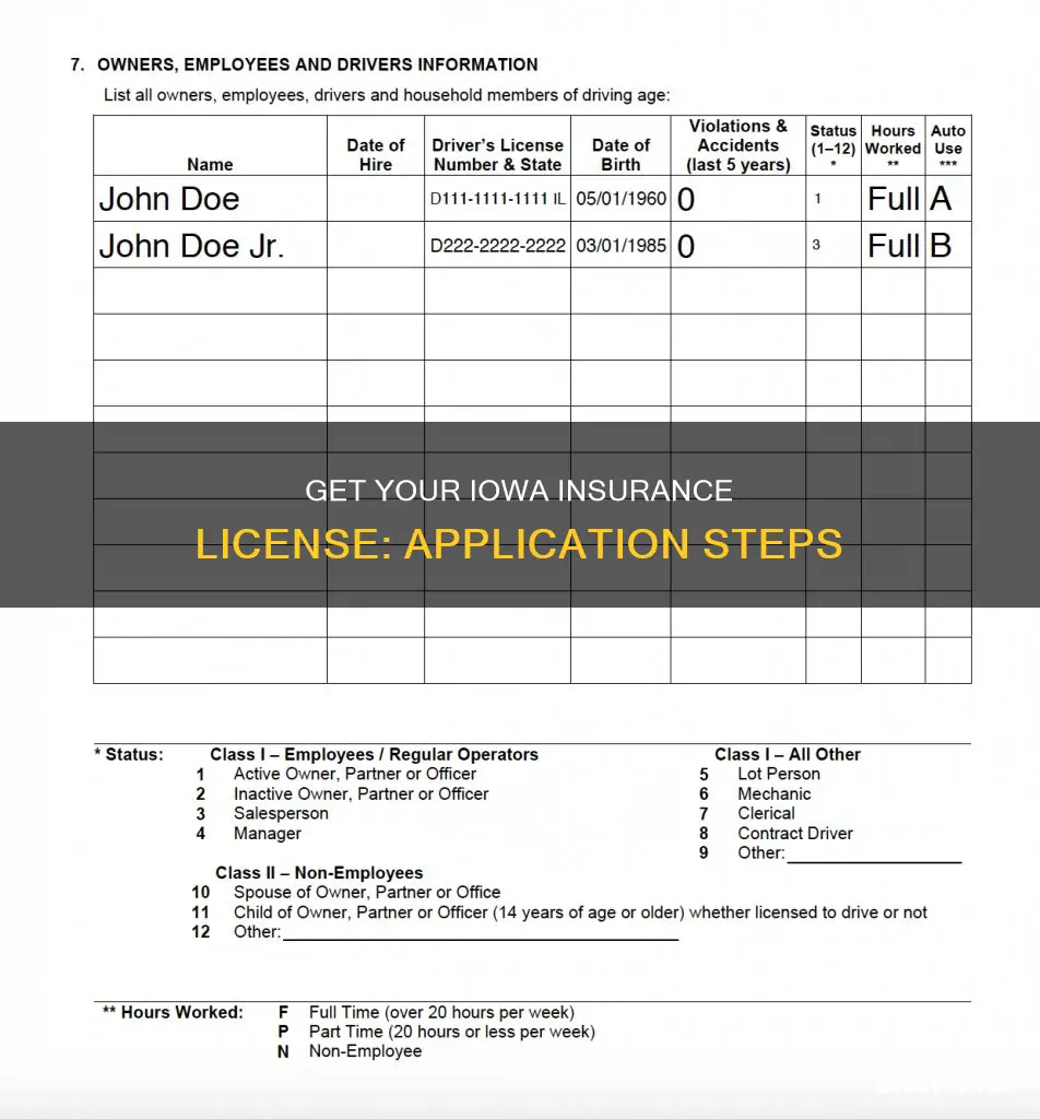 how do I apply for a ia insurance licesec