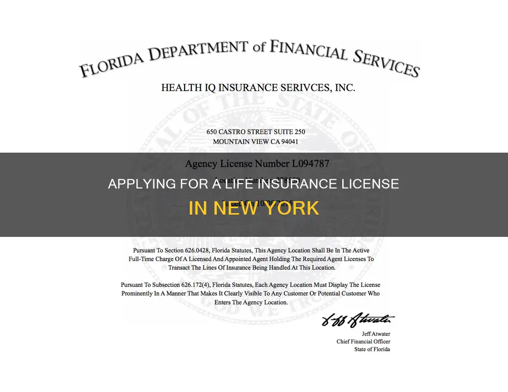 how do I apply for life insurance license new york