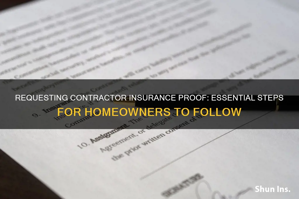how do i ask a contractor for proof of insurance
