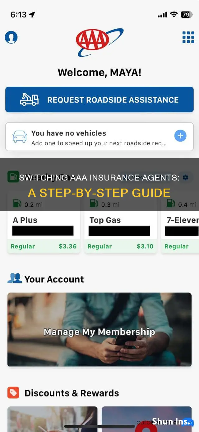 how do I change insurance agents in aaa
