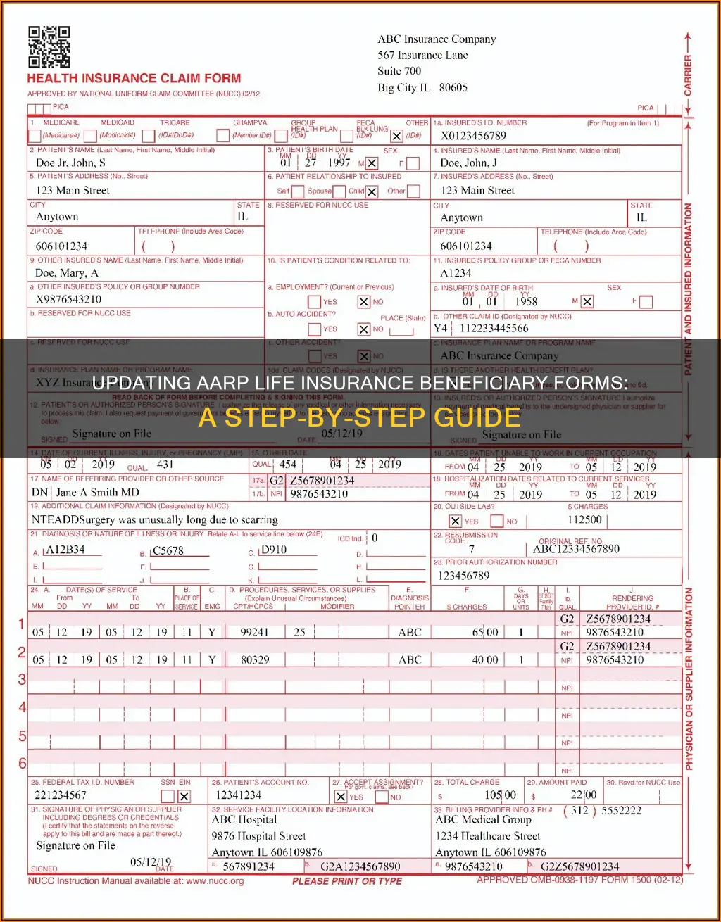 how do I change my aarp life insurance beneficiary forms