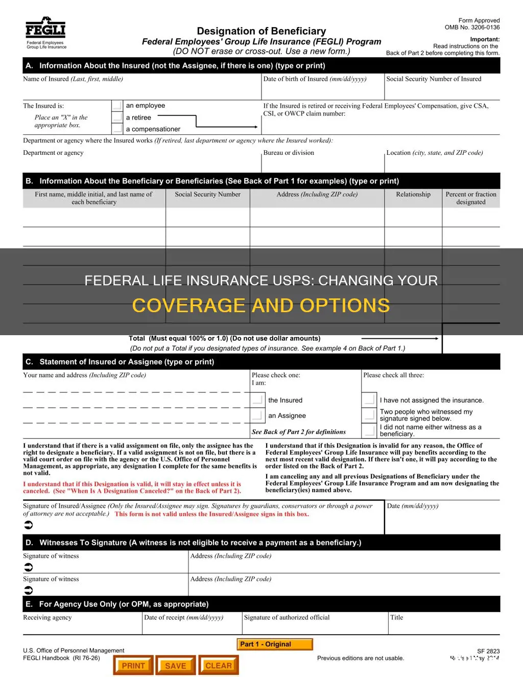 how do I change my federal life insurance usps