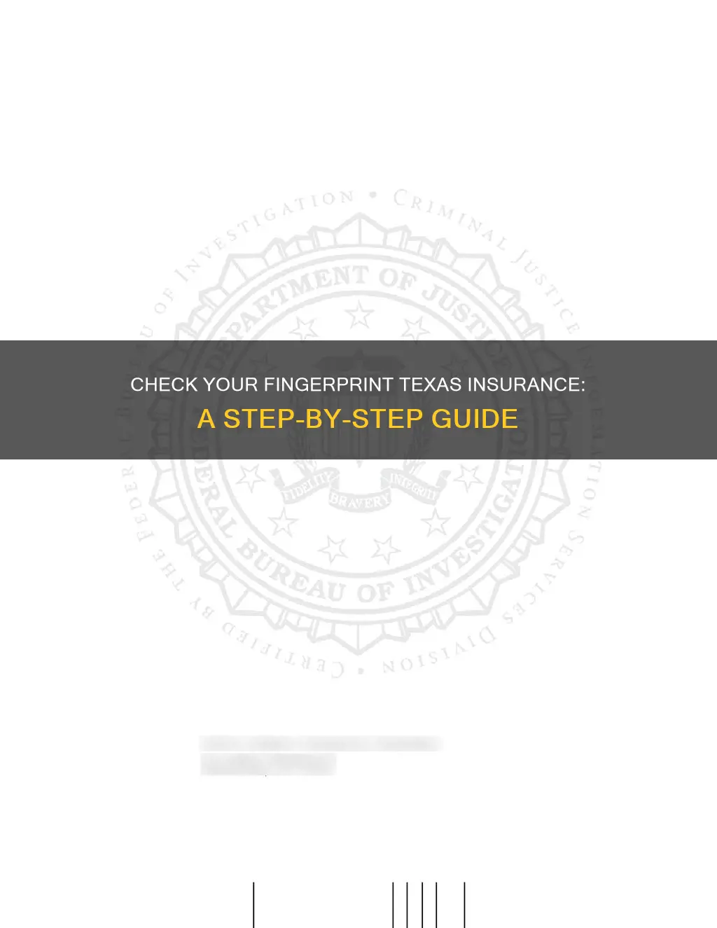how do I check my fingerprint texas insurance