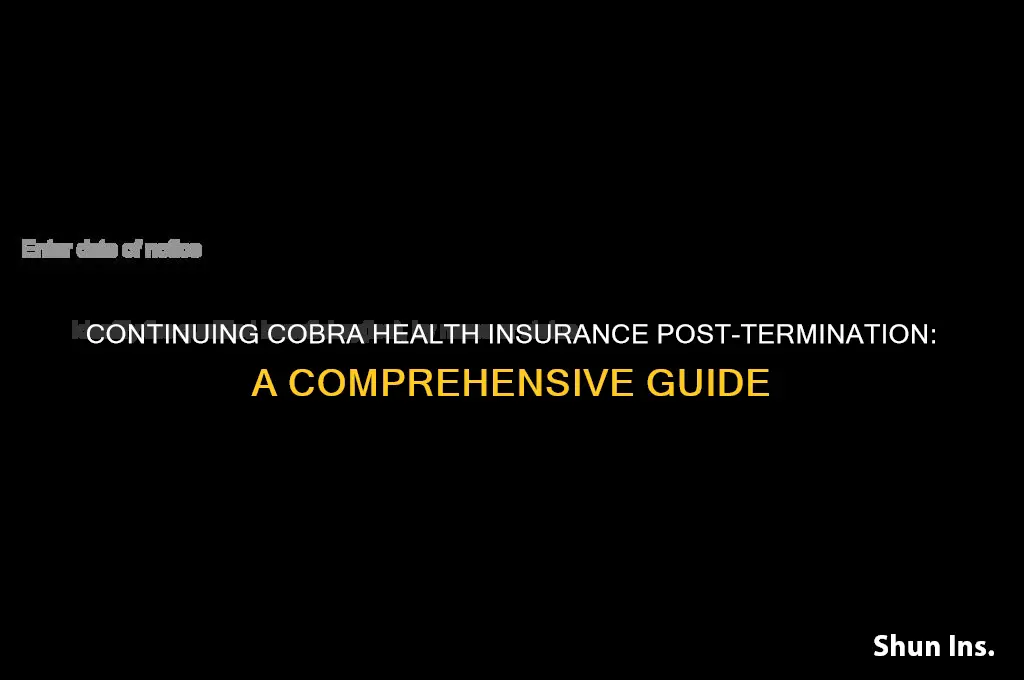 how do i continue cobra health insurance after termination