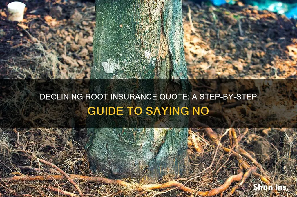 how do i decline the insurance quote with root insurance
