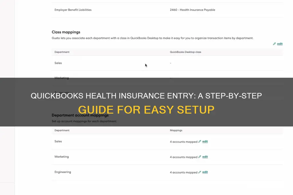 how do i enter health insurance in quickbooks