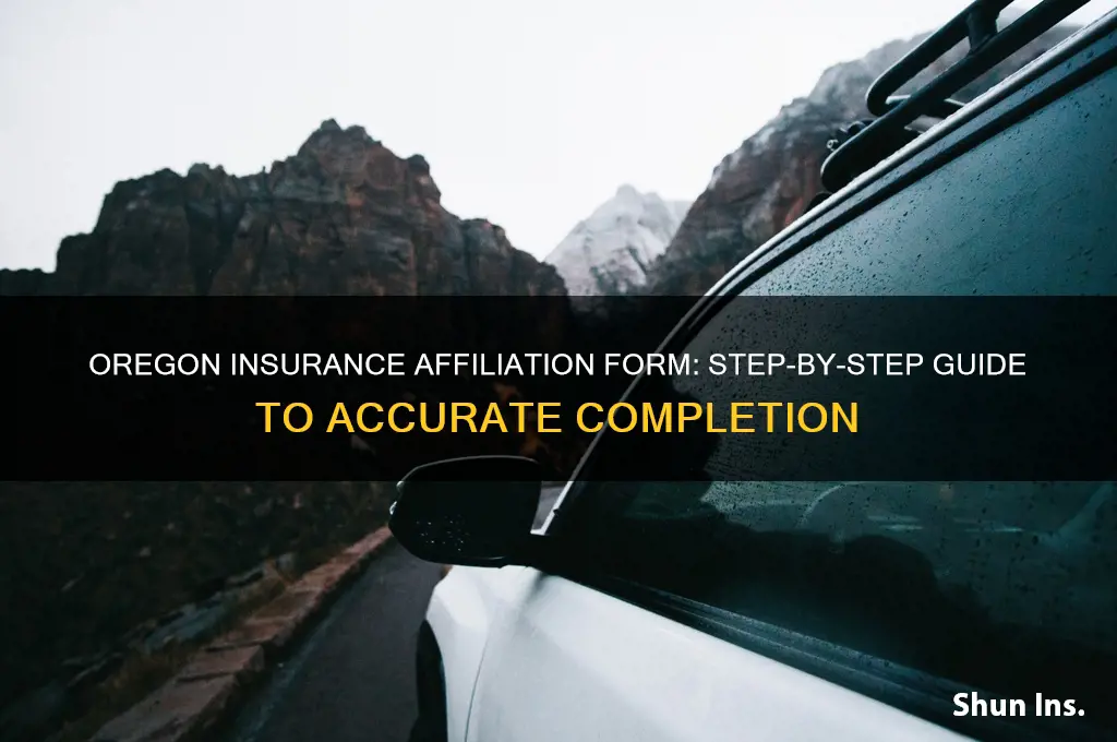 how do i fill out an insurance affliation form oregon