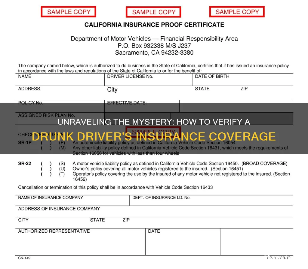 how do I know if a drunk driver had insurance