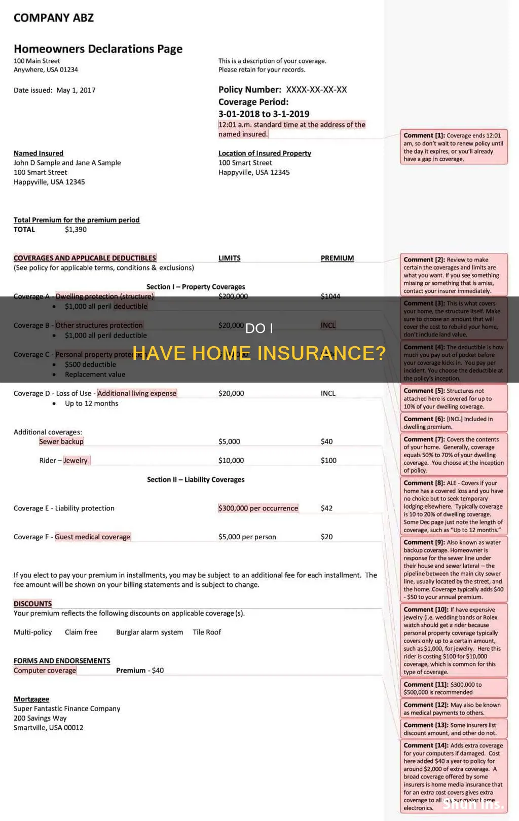 how do I know if I have house insurance