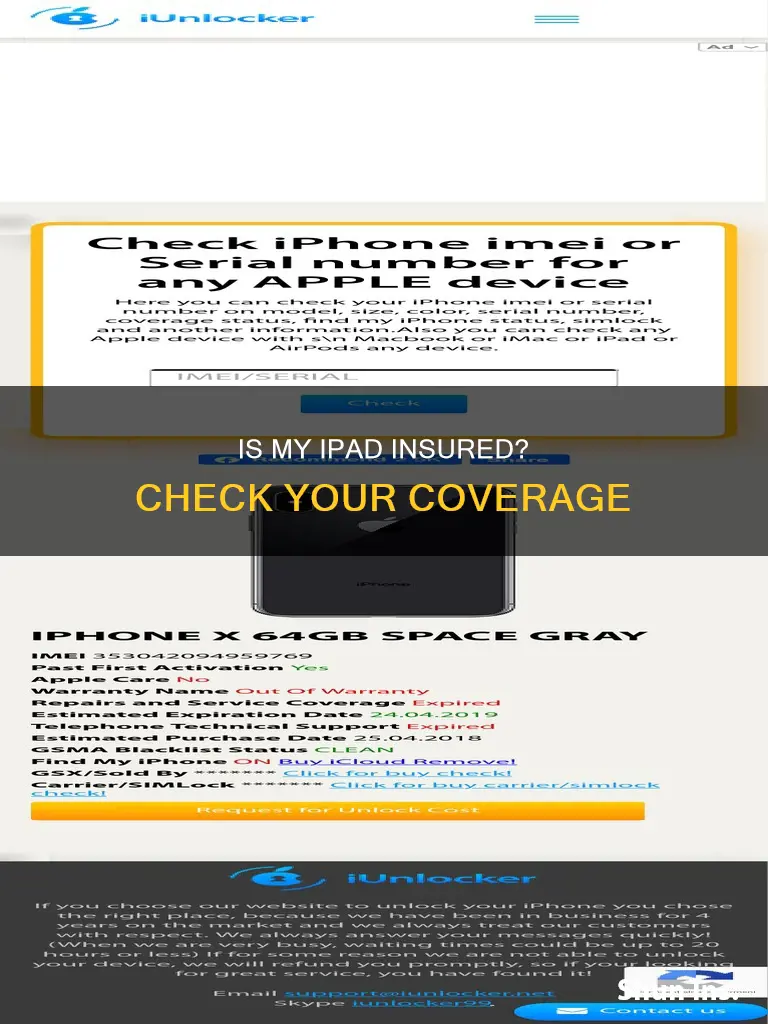 how do I know if my ipad has insurance
