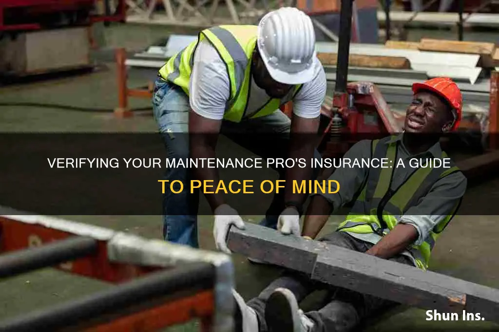 how do I know if my maintance person is insured